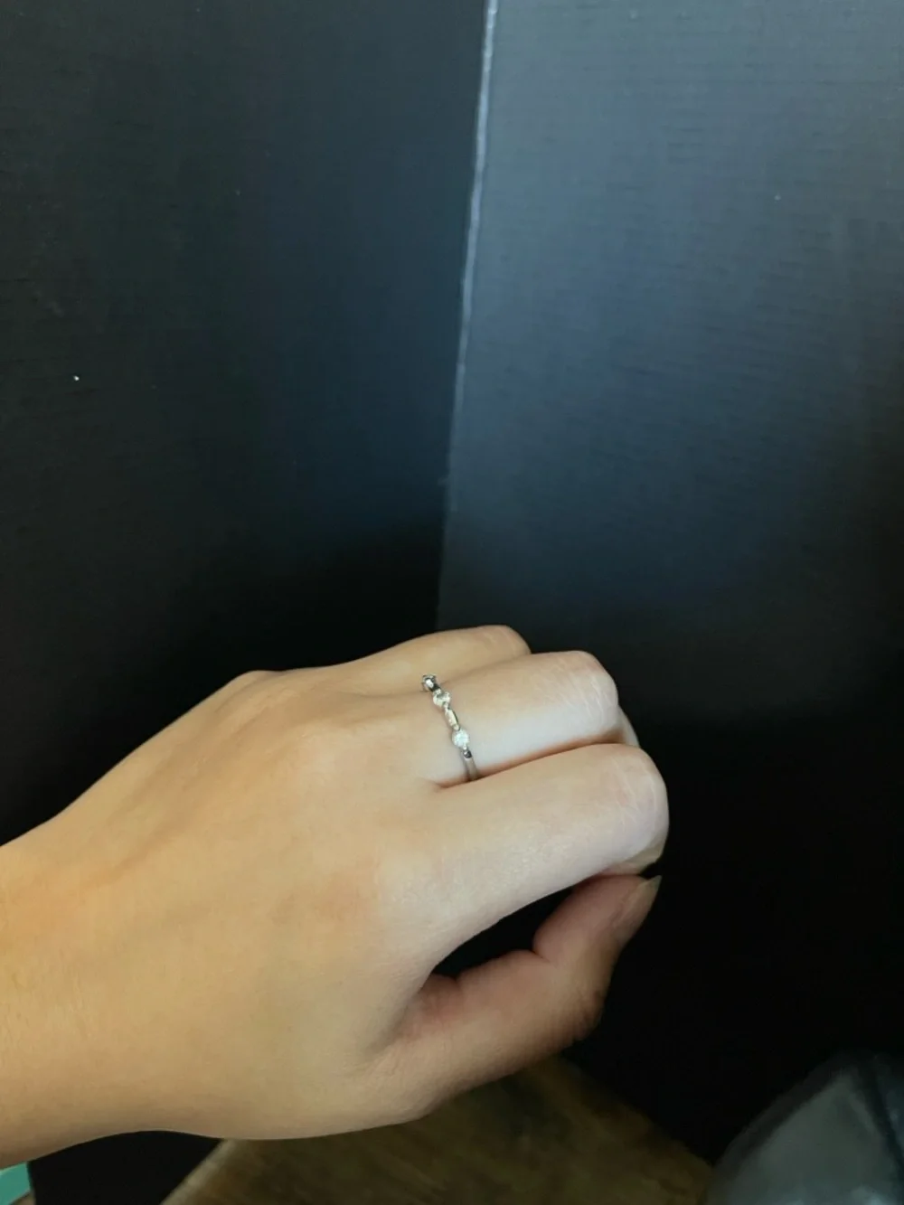 Sterling silver dainty round cut size 6 ring stackable band ring